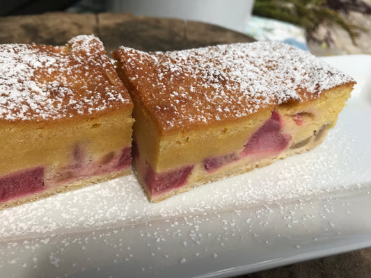 Rhubarb Almond Frangipane Slice