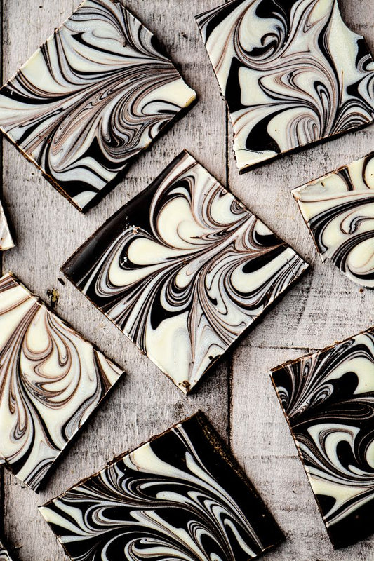 Marbled Chocolate Bark: Dark and White with Peppermint - PICK UP DECEMBER 23