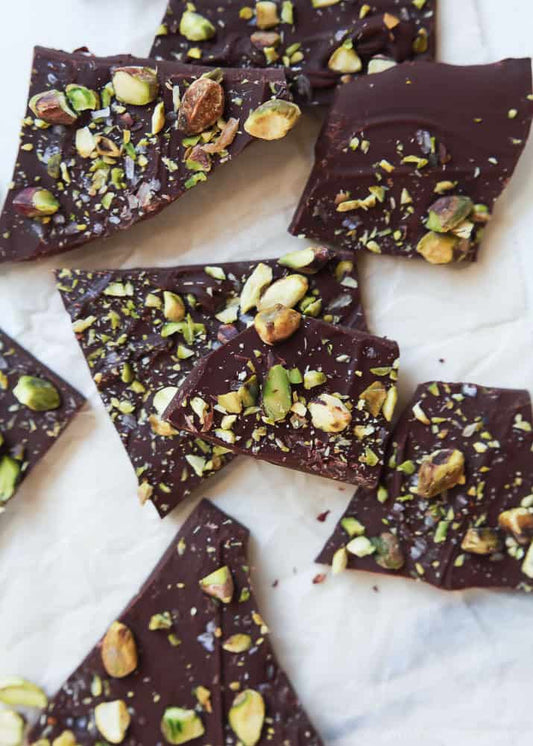 Dark Chocolate Bark: Crystallized Ginger, Toasted Pistachio, Salt  - PICK UP DECEMBER 23